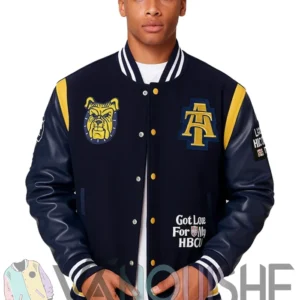 North Carolina A And T Motto 3.0 Aggie Blue Varsity Jacket front