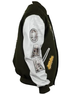 Oakland Athletics Animal Print Varsity Jacket Back