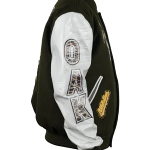 Oakland Athletics Animal Print Varsity Jacket Back