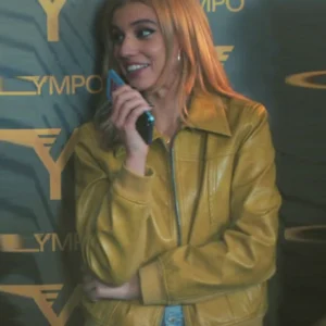 Olympo S01 Clara Galle Bomber Leather Jacket Side