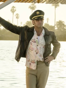 Palm Royale S02 Josh Lucas Black Leather Jacket