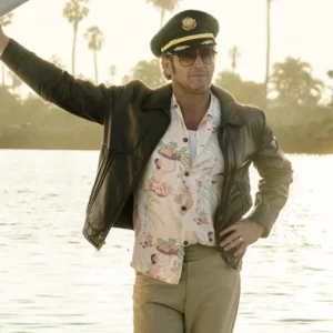 Palm Royale S02 Josh Lucas Black Leather Jacket