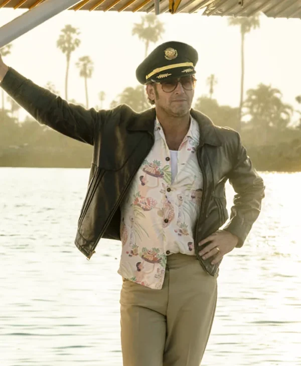 Palm Royale S02 Josh Lucas Black Leather Jacket