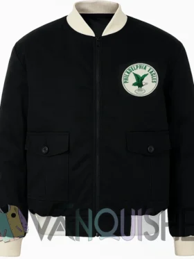 Philadelphia Eagles Black Cotton Jacket front