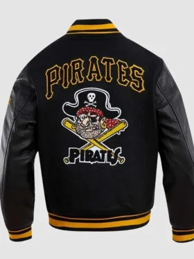 Pittsburgh Pirates Retro Classic Rib Black Varsity Jacket