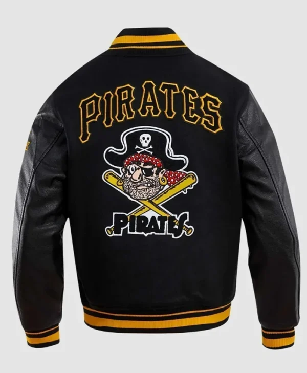 Pittsburgh Pirates Retro Classic Rib Black Varsity Jacket