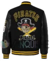 Pittsburgh Pirates Retro Classic Rib Black Varsity Jacket back