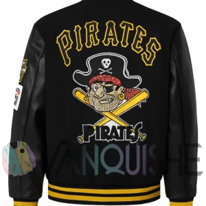 Pittsburgh Pirates Retro Classic Rib Black Varsity Jacket back