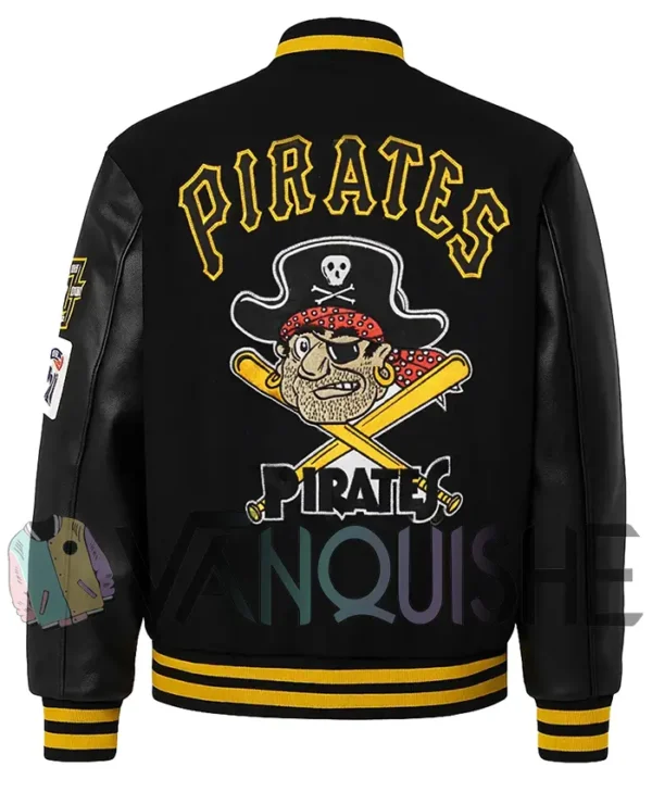 Pittsburgh Pirates Retro Classic Rib Black Varsity Jacket back