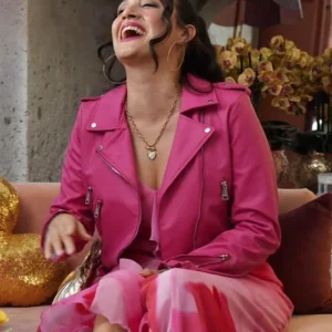 Platonic S01 Gupse Özay Pink Leather Jacket Front