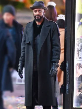Play Dirty LaKeith Stanfield Black Wool Coat Side