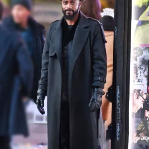 Play Dirty LaKeith Stanfield Black Wool Coat Side