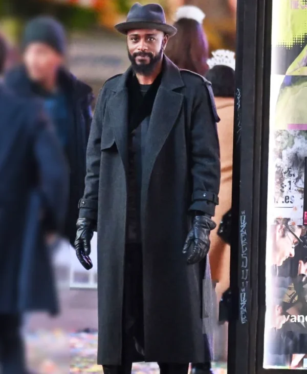 Play Dirty LaKeith Stanfield Black Wool Coat Side