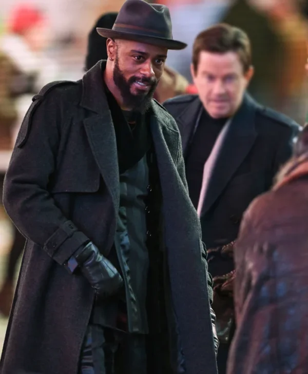 Play Dirty LaKeith Stanfield Black Wool Coat Back