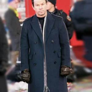Play Dirty Mark Wahlberg Blue Wool Coat Side