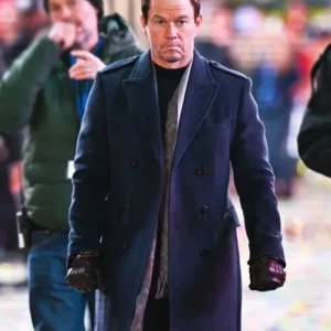 Play Dirty Mark Wahlberg Blue Wool Coat