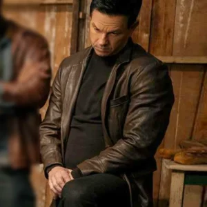 Play Dirty Mark Wahlberg Brown Leather Blazer