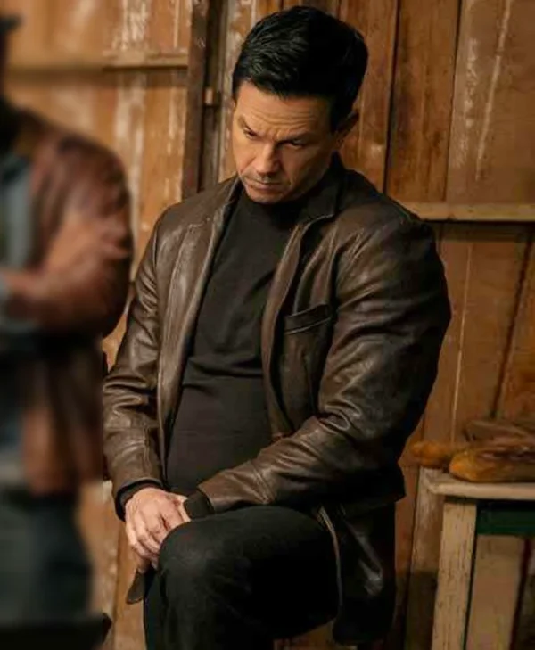 Play Dirty Mark Wahlberg Brown Leather Blazer