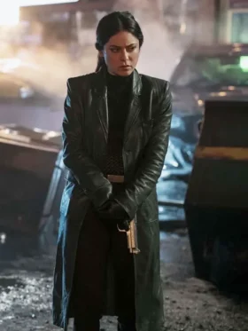 Play Dirty Rosa Salazar Leather Coat Side