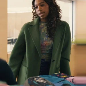 Providence Falls S01 Felicia Simone Green Coat Side