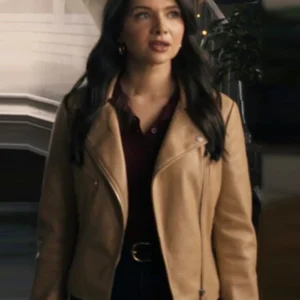 Providence Falls S01 Katie Stevens Brown Leather Jacket Side
