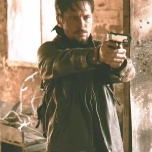 Red Plague Chad Sellers Brown Leather Jacket Side