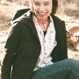 Red Plague Gaia Brooks Black Hooded Coat