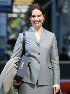 Relay Lily James Grey Suiting Blazer