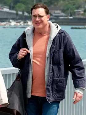 Rental Family Brendan Fraser Blue Cotton Jacket Side