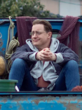 Rental Family Brendan Fraser Blue Cotton Jacket