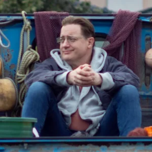 Rental Family Brendan Fraser Blue Cotton Jacket