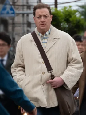 Rental Family Brendan Fraser Corduroy Coat Side