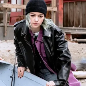 Resident Alien S04 Taylor Blackwell Black Leather Jacket