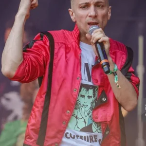 Sacha Got Lollapalooza At Grant Park Chicago, Illinois Red Michael Jackson Thriller Jacket