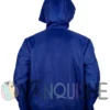 Seattle Seahawks Blue Hooded Bomber Jacket back with hood