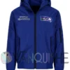 Seattle Seahawks Blue Hooded Bomber Jacket front