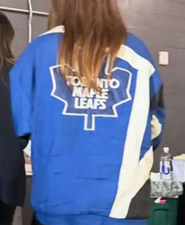 Shop Hailey Bieber Toronto Maple Leafs Blue Jacket