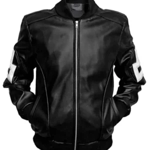 Shop Men’s 8 Ball Bomber Black Leather Bomber Jacket