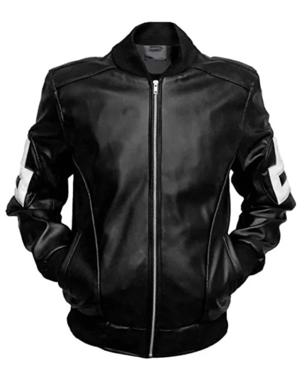 Shop Men’s 8 Ball Bomber Black Leather Bomber Jacket