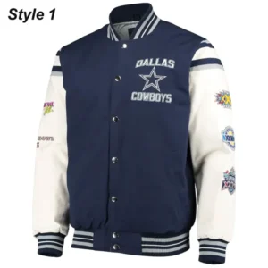 Super Bowl 5x Champions Dallas Cowboys Navy-White Jacket
