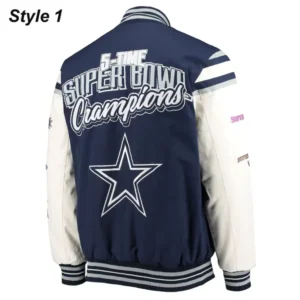 Super Bowl 5x Champions Dallas Cowboys Navy-White Jacket For Sale