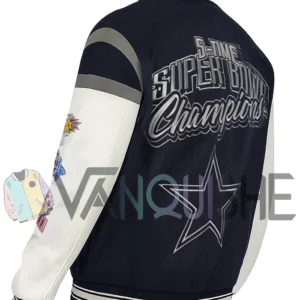 Super Bowl 5x Champions Dallas Cowboys Navy-White Jacket left back
