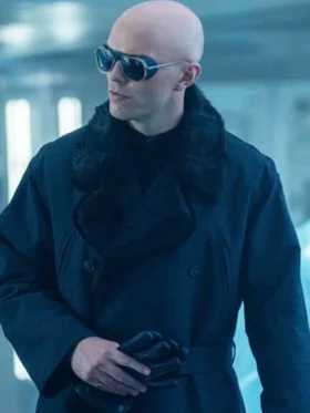 Superman Nicholas Hoult Black Wool Coat Side