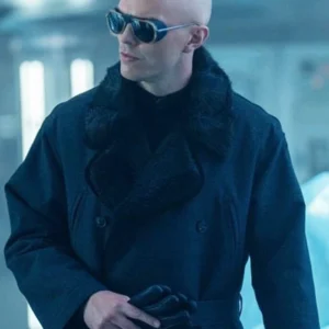 Superman Nicholas Hoult Black Wool Coat Side