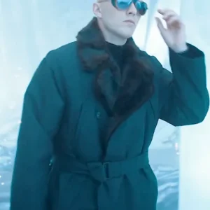 Superman Nicholas Hoult Black Wool Coat Front