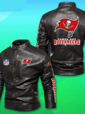 Tampa Bay Buccaneers Black Leather Jacket