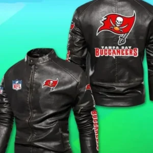 Tampa Bay Buccaneers Black Leather Jacket