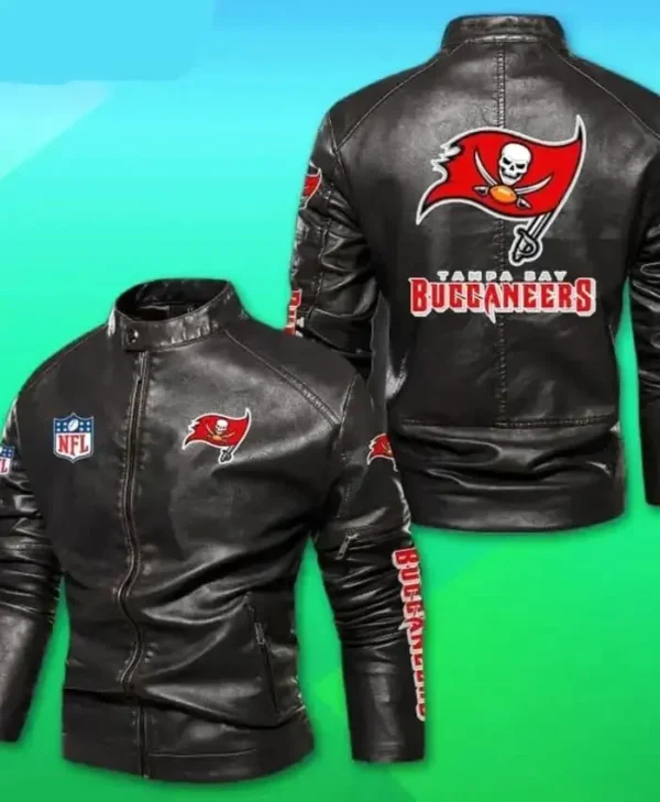 Tampa Bay Buccaneers Black Leather Jacket
