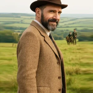 The Choral Ralph Fiennes Brown Blazer Front