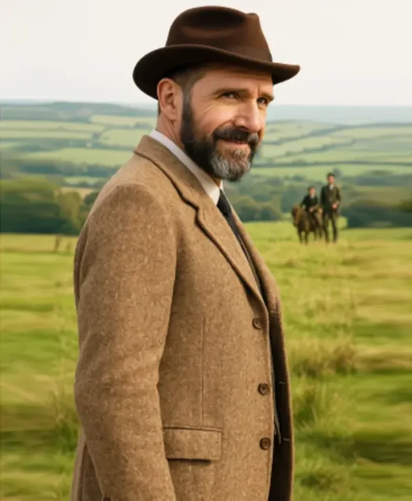The Choral Ralph Fiennes Brown Blazer Front